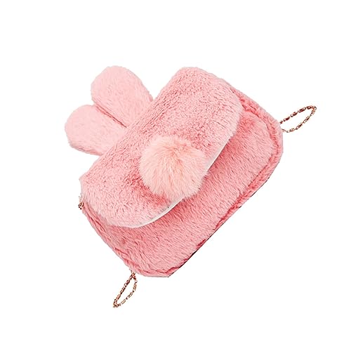 Healvian Hasen-umhängetasche Aus Plüsch Kreative Schultertasche Mit Rosa Häschen-Design Multifunktionale Aufbewahrungstasche Für Mädchen Tragbar Für Alltag Und Outdoor von Healvian