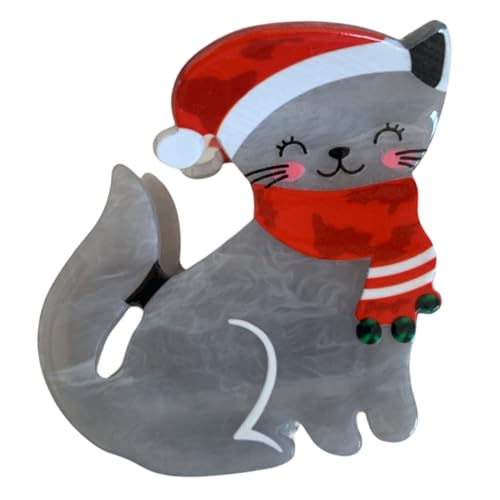 Healvian Weihnachtliche Haarklammer Für Damen Niedliche Katzen-haarspange Acetat Mit Festlichen Motiven Für Partys Hochzeiten Oder Alltag von Healvian