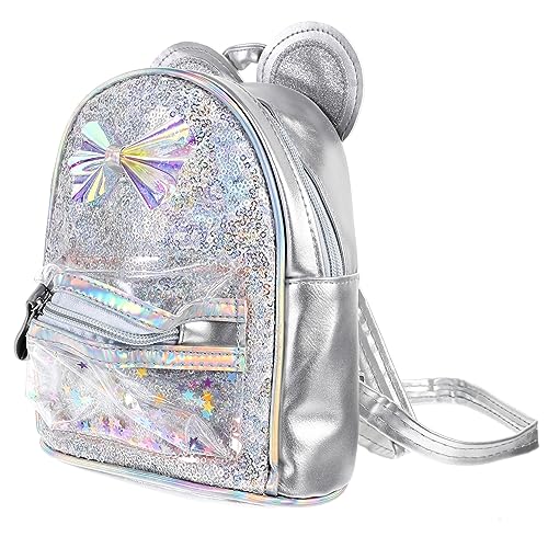 Healvian Katze Pailletten Mädchenrucksack Cartoon Schulrucksack Mit Umhängetasche Für Mädchen Und Freizeit von Healvian