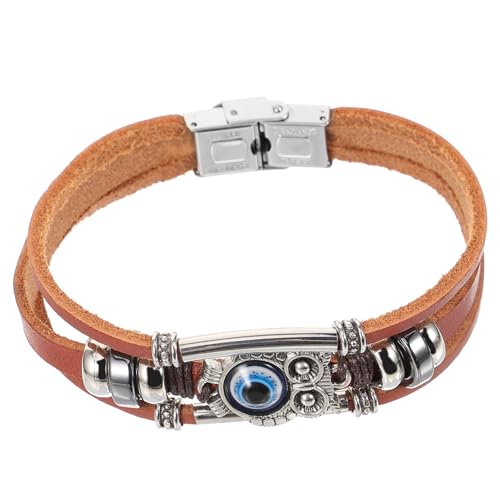 Healvian Katzenaugen Armband Verstellbares Armband Rindsleder Einzigartiges Eulen Charm für Täglichen Gebrauch oder Besondere Anlässe von Healvian