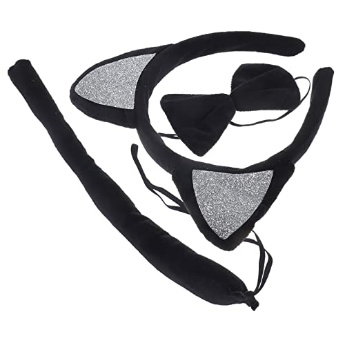 Healvian Katzenohren Haarreif mit und Schleife Flauschiges Cosplay Tierohren Zubehör für Party Halloween Karneval Leichtes Bequemes Kostümzubehör für Erwachsene von Healvian