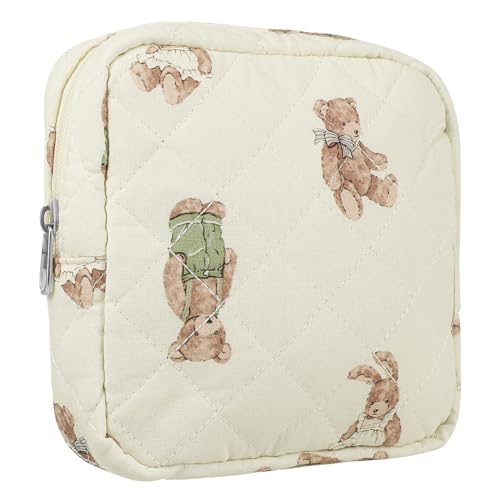 Healvian Kawaii Kosmetiktasche für Süße Makeup Organizer mit Reißverschluss Robuste Kosmetikaufbewahrung für Reisen Multifunktionale Kleine Schminktasche mit Großzügigem Platzangebot von Healvian