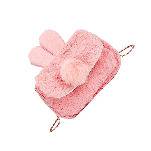 Healvian Kawaii Plüsch Schultertasche mit Hasenmotiv Multifunktionale Umhängetasche für Damen für Shopping Arbeit und Freizeit Süßer und Bequemer Geldbeutel für Mädchen Rosa Rabbit Coin von Healvian