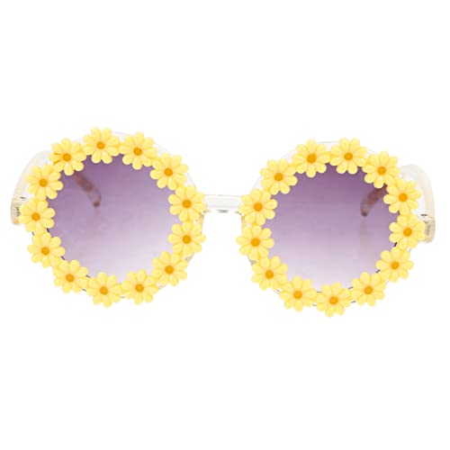 Healvian Kindersonnenbrille Sonnenblumen Design Runde Brille Leicht und Robust Für Party Strand Festival Mädchen Jungen von Healvian