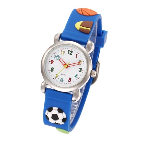 Healvian Kinderuhr Mit Cartoon-fußball-design Armbanduhr Für Junge Mädchen Blau Aus Robustem Material Mit Klarem Zifferblatt Und Genauer Quarzzeitmessung von Healvian