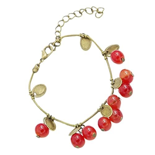 Healvian Kirsche Geformt Vintage Armband Aus Legierung Handgelenk Kette Für Frauen Mit Verstellbarem Armreif Und Design von Healvian