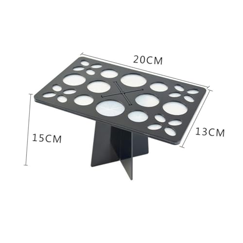 Healvian Klappbarer Make Up Pinselhalter Schwarz Lufttrocknender Kosmetik Organizer Einstellbarer Schminkpinselständer Tragbarer Make Up Pinsel Trocknungsturm Kompakt und Zerlegbar für von Healvian