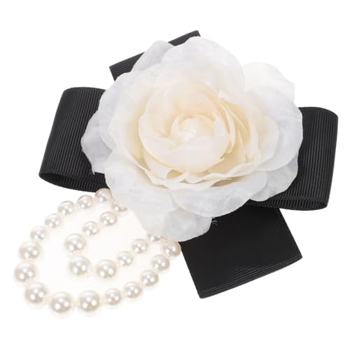 Healvian Klassische Blumenbrosche mit Perlen für Damen Anstecknadel für Kleidung Schals Hüte Dekoration für Partys Anlässe Meetings Elfenbeinfarbe von Healvian