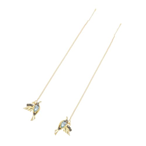 Healvian Klassische Hummingbird Ohrhänger mit Strasszirkon Lange Einfädler Kette Modische Vogel Dangle Ohrringe für Damen Elegant und Zeitlos zu Casual und Windbreaker Outfits von Healvian