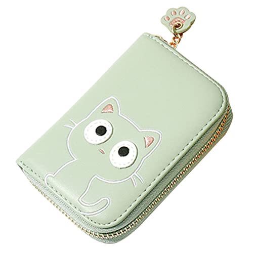 Healvian Klein Geldbörse Damen Süßes Katzen Design Hochwertige PU Multifunktionales Kartenetui mit Münzfach und RFID Schutz für Kreditkarten Id Karten und von Healvian