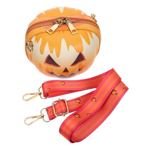 Healvian Kleine Crossbody Tasche Kürbis Halloween PU Umhängetasche Damen Kompakt Modisch Langlebig Vielseitig für Alltag Party Shopping Süßes Kürbis Design von Healvian