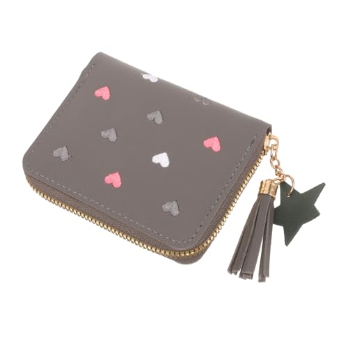 Healvian Kleine Damen Geldbörse aus PU mit Reißverschluss Kompakte Münzfach Geldbeutel Tragbare Portemonnaie für Karten Kleingeld und Wechselgeld Leicht und Vielseitig für Alltag von Healvian