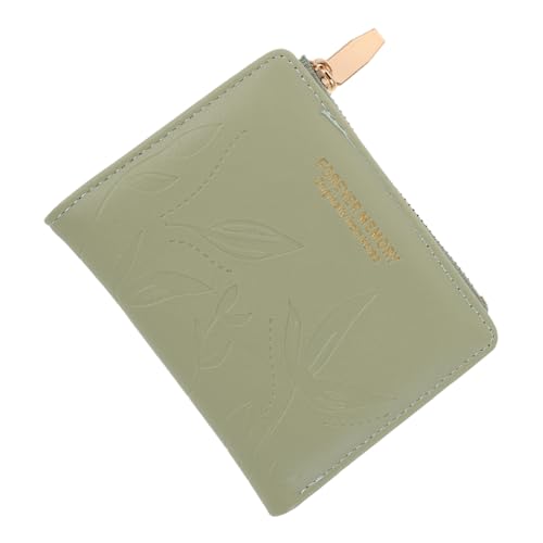 Healvian Kleine Damen Geldbörse mit Großem Fassungsvermögen Schlankes Portemonnaie mit Münzfach Kartenhalter und Reißverschluss Kompakte Mini Geldbörse für Alltag und Reise Grün von Healvian