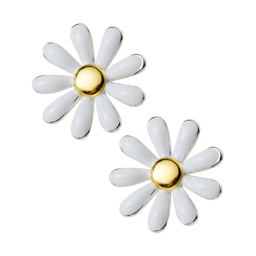 Healvian Kleine Damen Ohrringe mit Weißer Margeritenblüte Leichte Ohrstecker für Alltag und Party Damen Ohrringe Blumenohrringe Mädchen Schmuck von Healvian