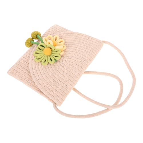Healvian Kleine Damen Umhängetasche mit Blumen Design Handgefertigte Geflochtene Schultertasche aus Rattan Leichter Crossbody für Sommer Strand und Freizeit Handgewebte Strandtasche von Healvian