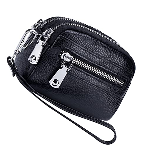 Healvian Kleine Geldbörse Damen mit Doppelreißverschluss Multifunktionaler Coin Storage Bag Kompakter Outdoor Kartenhalter Hohe Kapazität für Bargeld Karten und Schlüssel Leicht und von Healvian