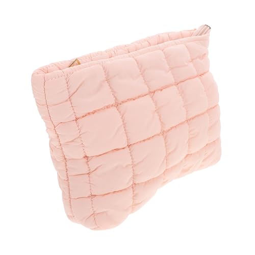 Healvian Kleine Gesteppte Make up Tasche Damen Elegant Winterliche Clutch Kompakt Vielseitig für Reisen und Alltag Modische Kulturtasche in Rosa von Healvian