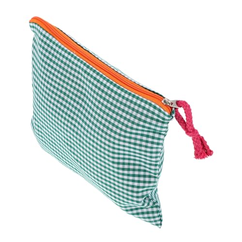 Healvian Kleine Kosmetiktasche Damen aus Baumwolle Leinen Vintage Farbblock Design Tragbarer Kulturbeutel Reise Make up Organizer Multifunktionale Aufbewahrungstasche von Healvian