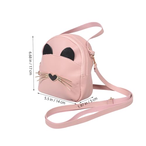 Healvian Kleine PU Umhängetasche für Mädchen Leichte Wasserabweisende Kinderhandtasche mit Niedlichem Katzen Design Tragbare Mini Schultertasche für Junge Mädchen Pflegeleicht und Praktisch von Healvian