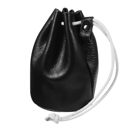 Healvian Kleine Schwarze Münzbörse Damen Mini Geldbeutel mit Zugband Kleines Portemonnaie für Münzen Praktisches Münzfach Robust und Langlebig Geschenkidee für Frauen von Healvian