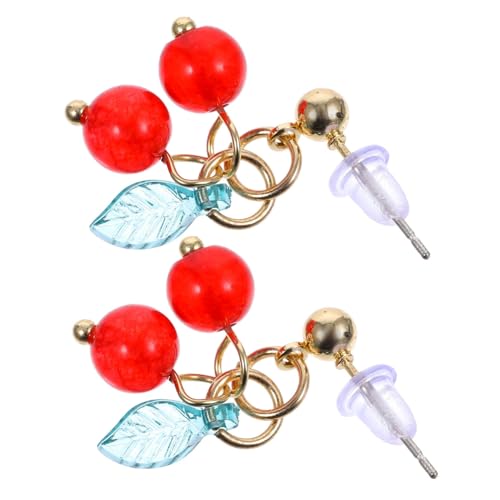Healvian Kleine Vintage Ohrringe Damen Ohrstecker Rot Modisch Leicht für Party Hochzeit Alltag von Healvian