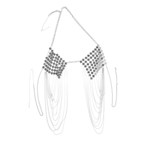 Healvian Körperkette Damen Silber mit Quasten Verstellbar Body Chain Schmuck für Party Strand Urlaub Healvian Körperkette Damen Silber mit Quasten Verstellbar Body Chain Schmuck für Party Strand Urlaub von Healvian