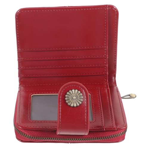 Healvian Damen Geldbörse Kompakte Dekorative Geldbörse Für Kleine Und Tragbare Geldtasche Für Stilvolles Design Weinrot von Healvian