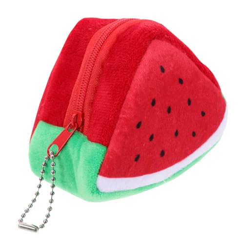 Healvian Obstform Geldbörse Für Damen Plüsch Dreieckige Kleingeldbörse Münzbörse Mit Reißverschluss Kleine Tasche Für Schlüssel Fotos Und Lippenstift von Healvian