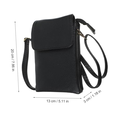 Healvian Kompakte Vintage Schultertasche Damen Mini Handytasche mit Multi fächern Leichte Umhängetasche für Outdoor Shopping Reisen Praktische Crossbody Bag in Schwarz von Healvian
