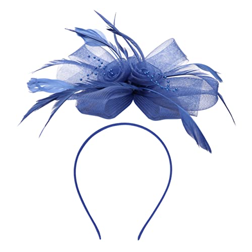 Healvian Kopfschmuck Aus Federnetz Haarzubehör Für Mädchen Kunsthandwerk Haarschmuck Eleganter Federschmuck Handgefertigte Haaraccessoires Kunst Feder Haarnadel Damen Feder Accessoires Blue von Healvian