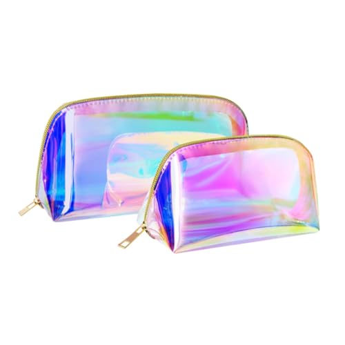Healvian 2stücke Transparente Kosmetiktasche Für Reisen Aufbewahrungstasche Für Frauen Make-up Tasche Reise-kulturtasche Kleine Persönliche Gegenstände von Healvian