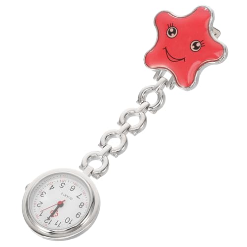 Healvian Krankenschwesteruhr Clip Vintage Taschenuhr für Ärzte Robuste Langlebige Uhr Klassischer Farbe für Einsatz im Pflegebereich Batterie Rot von Healvian