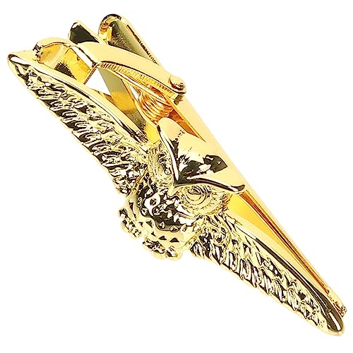 Healvian Krawattenklammer Herren Goldfarben Eulen Design Robuste Verarbeitung Klassisch Business Hochzeit Accessoire Für Krawatten Stilvolle Anzugklammer von Healvian
