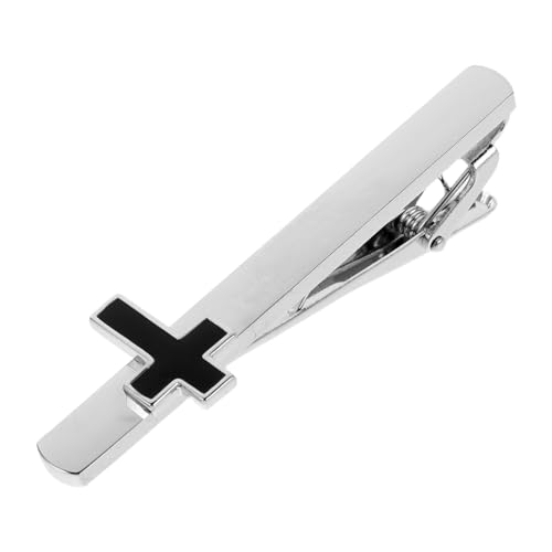 Healvian Krawattenklammer aus Kupfer mit Kreuzmotiv Silberne Oberfläche Stilvolle Herren-tie Bar für Hochzeiten Business und Formelle Anlässe Robustes Design Vielseitig Einsetzbar von Healvian