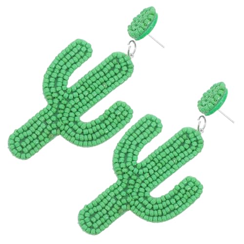 Healvian Kreative Boho Cactus Ohrhänger Damen Handgefertigt Bead design Leicht Grün Ethno Schmuck Geschenk Vorschlag für Frauen Alltag Party von Healvian