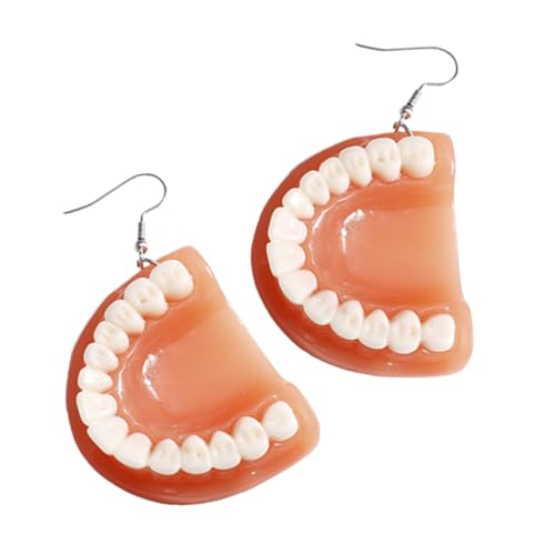 Healvian Kreative Fake Teeth Ohrhänger Damen Hängend Lustiger Modeschmuck Hautfreundlich Leicht Vintage Dangle Earrings Für Alltag Und Festtage Healvian Kreative Fake Teeth Ohrhänger Damen Hängend Lustiger Modeschmuck Hautfreundlich Leicht Vintage Dangle Earrings Für Alltag Und Festtage von Healvian