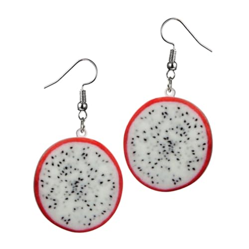 Healvian Fruchtform Ohrringe Für Damen Kreative Ohrhänger in Rot Drachenfrucht Mode Ohrschmuck Exotische Damen Ohrringe Langlebiger Ohrschmuck Für Partys Und Alltag von Healvian