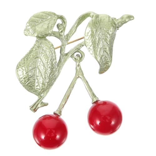 Healvian Kreative Kirschen Brosche Anstecknadel aus Langlebiger Legierung Modisches Dekorations Accessoire für Kleidung Rucksäcke Mützen Geschenkidee für Damen von Healvian