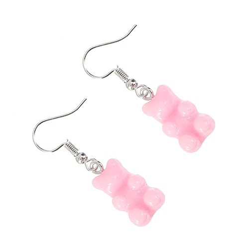 Healvian Kreative Retro Resin Ohrringe Bärenform Candy Farben Weiche Anhänger Damen Modischer Schmuck für Mädchen Alltag und Party Healvian Kreative Retro Resin Ohrringe Bärenform Candy Farben Weiche Anhänger Damen Modischer Schmuck für Mädchen Alltag und Party von Healvian