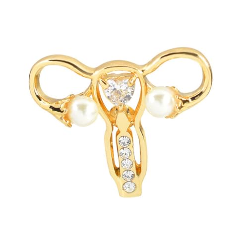 Healvian Kreative Uterus Brosche Legierung für Frauen und Mädchen Goldene Anstecknadel für Kleider Taschen und Besondere Anlässe von Healvian