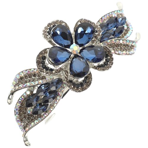 Healvian Rhinestone Haarspange Für Damen Funkelnde Haaraccessoires Für Hochzeiten Partys Und Alltag Bequem Und Langlebig Blaues Design Mit Blumenmuster von Healvian