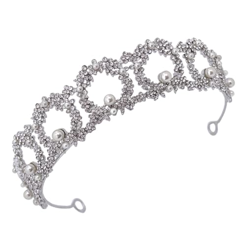 Healvian Rhinestone Krone Mit Kunstperlen Elegantes Hochzeits-stirnband Für Frauen Für Braut Und Brautjungfer Stabil Und Leicht Perfekter Haarschmuck Für Besondere Anlässe von Healvian