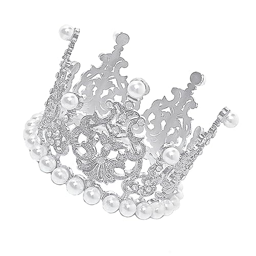 Healvian Krone für Mädchen Glitzernde Haaraccessoires Geburtstagsdekoration für Kuchen Silberne Heiratskrone für Kleine Prinzessinnen von Healvian