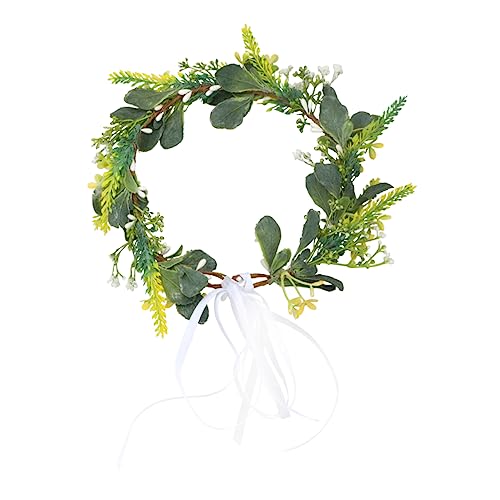 Healvian Künstlicher Lavendel Blumenkranz Haarband Gelb Leichtes Handgemachtes Floral Stirnband für Hochzeit Party Braut und Strandurlaub von Healvian