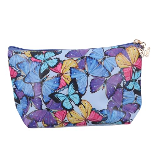 Healvian Kulturtasche für Damen mit Schmetterlingsdesign Praktische und Leichte Kosmetiktasche für Reisen mit Reißverschluss und Großem Stauraum für Make Up und Pflegeprodukte von Healvian