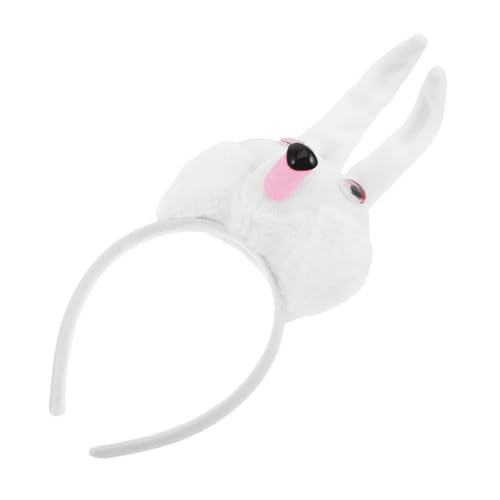 Healvian Kunstpelz-stirnband Mit Kaninchenohren Flauschige Plüsch-ohren Für Mädchen Weißes Hasen-stirnband Tier-motiv-haarband Für Halloween Und Bühnenauftritte von Healvian