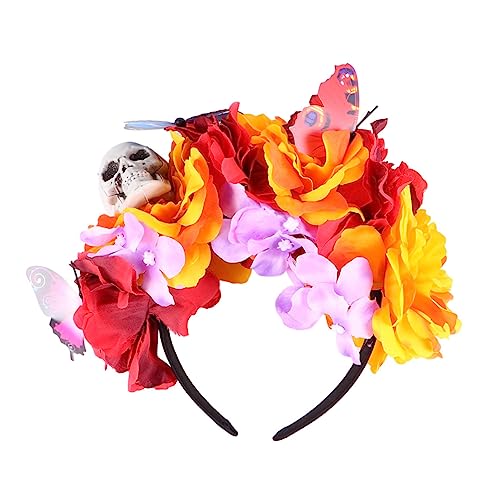 Healvian Kunterbunter Halloween Haarreif Mit Blumen Und Für Kostümpartys Und Fotoshootings Leicht Und Zu Tragen Perfektes Accessoire Für Und von Healvian