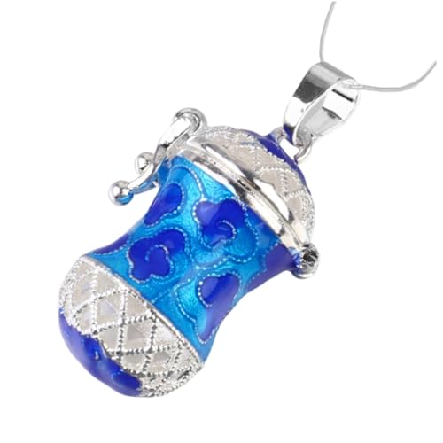 Healvian Kupferlegierung Aromatherapie Anhänger Parfümhalter mit Schloss Quadratisch Hohl Blauer Öl Diffusor Langlebiges DIY Schmuckzubehör für Halsketten Geschenk für Damen von Healvian