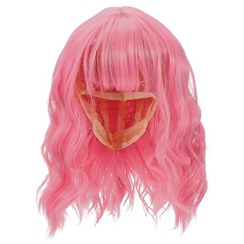 Healvian Kurze Haarperücke Rosa Perücke Mit Wellen Und Für Frauen Schulterlang Weiche Textur Leichtes Design von Healvian