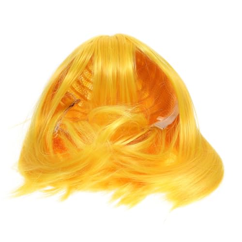 Healvian Kurzhaar Perücke Damen Stil Lemon Gelb Synthetisch Gerade Schnitt Langlebig für Cosplay Alltag Empfindliche Kopfhaut Modisch und Formbetont von Healvian